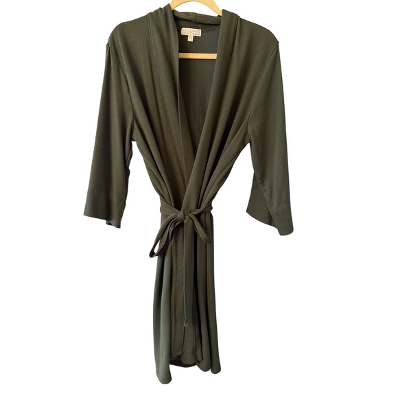 PJ Salvage Other - PJ Salvage Reloved Collection Olive Green Knit Wrap Robe Medium Loungewear